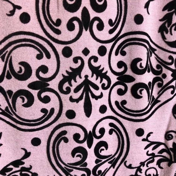 𝅺black Flocked Light Purple Lined Leggings - Picture 2 of 7